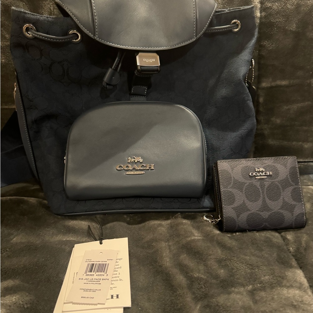 Coach back pack with matching wallet NWT
